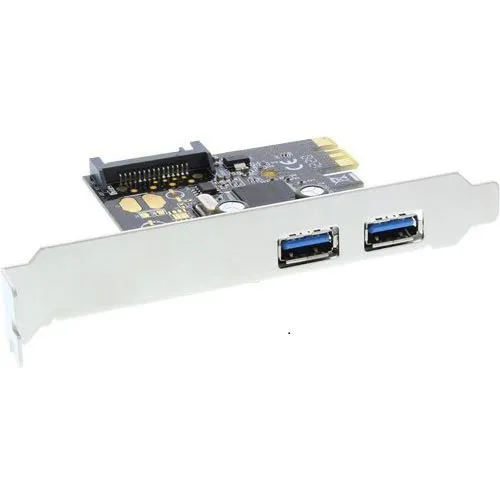 InLine Schnittstellenkarte 2xUSB 3.0 PCIe+SATA Strom - Port-Erweiterungskarten mit 2x USB 3.0 für schnelle Datenübertragungen und zusätzlichem SATA-Stromanschluss, ideal für PC-Upgrades.