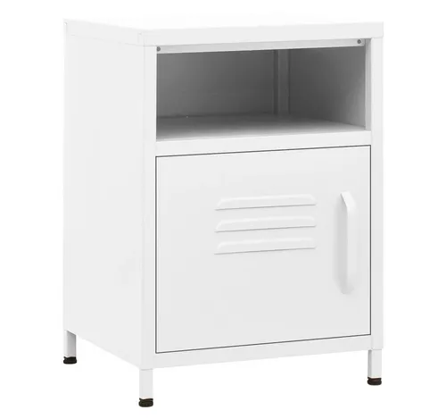 vidaXL Nachttisch Weiß 35x35x51 cm aus Stahl von vidaXL