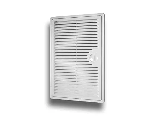 Revisionsklappe Revisionstür Revision Öffnung Kunststoff belüftet Lüftung mit Lüftungsgitter integriert Größe 150x150mm