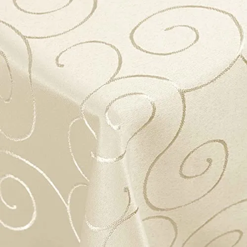 DecoHomeTextil Kringel Tischdecke 160 x 220 cm Champagner in beige von DecoHomeTextil