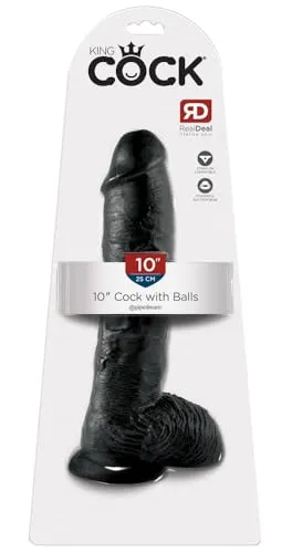 King Cock 25.4 cm schwarz Dildo mit Balls von Pipedream