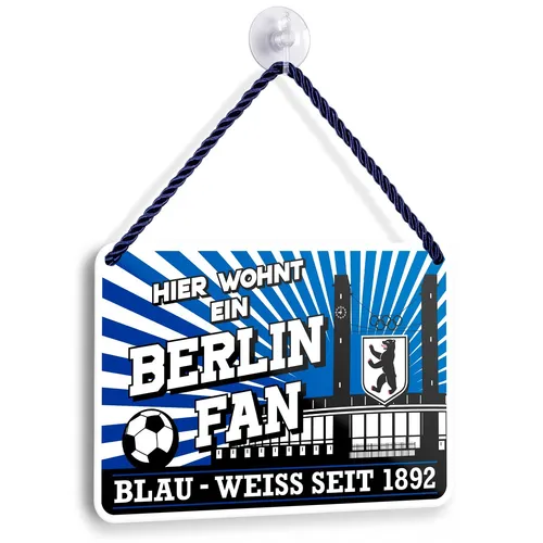 Blechschild BERLIN FAN 18x12cm Fußball Fanartikel Supporter Ultras Geschenk Deko