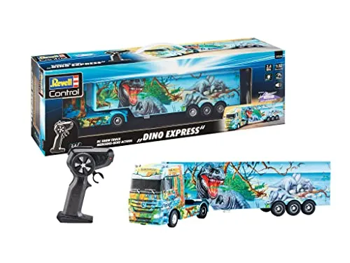 Revell Control RC Show Truck Mercedes Benz Actros Dino Express 1:32 - RC-Modelle mit detailreicher Airbrush-Lackierung und realistischen Sounds, perfekt für spannende Multiplayer-Abenteuer und unvergessliche Fahrten.