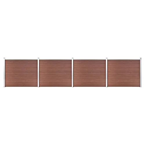 vidaXL Zaunelement Set mit Pfosten – Sichtschutz für Garten - Dekorative Zäune aus langlebigem WPC, ideal für Privatsphäre und Sicherheit. Mit Holzmaserung und einfache Montage dank modularer Bauweise.