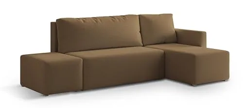 Masseno Ecksofa VELOTTI Q R-S mit Schlaffunktion L-Form, Modern Sofa mit Bettkasten, Wohnzimmersofa, Couch, Soffa, Bettsofa, Couchgarnitur - Orange, Quelle 17