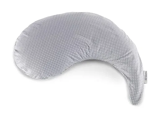 Set Theraline Stillkissen Yinnie & Spucktuch Blaubär | Schmuse- und Lesekissen 135 cm x 35 cm | Bauchstützkissen mit sandfeinen Perlen | Schmusekissen inkl. Außenbezug