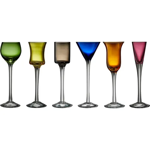 Lyngby Glas Schnappsglas, Likörglas, 6-teilig, Assorted Farben