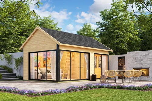 Gartenhaus Holz 44mm MURANO 3