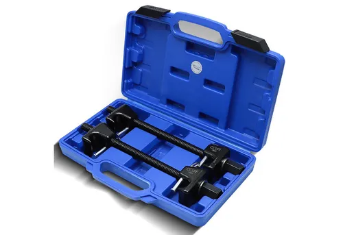 CCLIFE 2tlg Profi Werkzeugset Federspanner - Stoßdämpfer Werkzeugset für eine schnelle und sichere Komprimierung von Federn, ideal für KFZ-Reparaturen, langlebig und robust in Schwarz.
