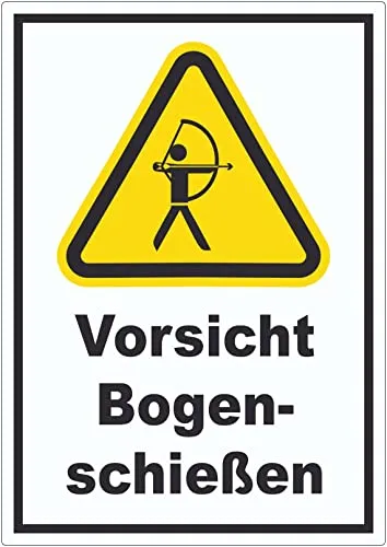 Vorsicht Bogenschießen Aufkleber A5 (148x210mm)