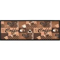 vidaXL Küchenteppich Waschbar Kaffee Braun 60x180 cm - Teppich für Küche und Flur, maschinenwaschbar und rutschfest. Hält warm und schützt vor Schmutz mit weichem Samtoberteil und flexibler Aufrollfunktion.