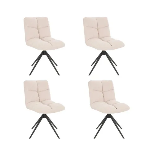 HOME DELUXE Esszimmerstuhl drehbar NODA 4er Set – Cord Creme - Stühle – Der drehbare Esszimmerstuhl NODA aus 100% Polyester vereint Eleganz und Funktionalität und ist perfekt für jedes Esszimmer.