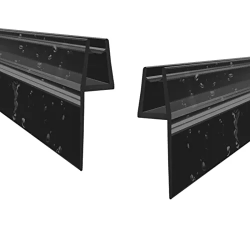 WITEN&NOCK Duschdichtungen schwarze 200cm 2er Set mit extra langer Dichtfahne Ersatzdichtung für Falttür Drehfalttür Dichtungsprofile Duschtür Dichtung Gerade Glasstärke 5 mm 6 mm