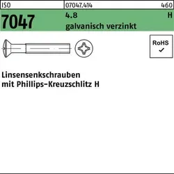 Linsensenkschraube ISO 7047 PH M4x40-H 4.8 galv.verz. 200St.