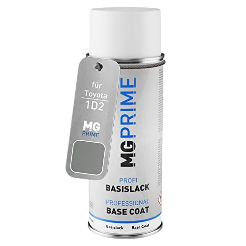 MG PRIME Autolack Spraydose für Toyota 1D2 Grey Metallic/Silbergrau Metallic Basislack Sprühdose 400ml