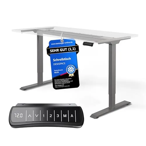 DESKSPACE Tischgestell Pro: Höhenverstellbares Tischgestell mit USB & Memoryfunktion