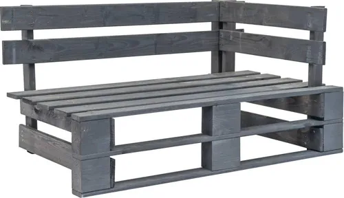 vidaXL Outdoor-Ecksofa Paletten Kiefernholz Grau - Stylisches Paletten-Ecksofa aus imprägniertem Kiefernholz, ideal für Garten oder Terrasse. Robust, pflegeleicht und mit gemütlichen Kissen ausgestattet, bietet es perfekten Komfort für entspannte Stunden im Freien.