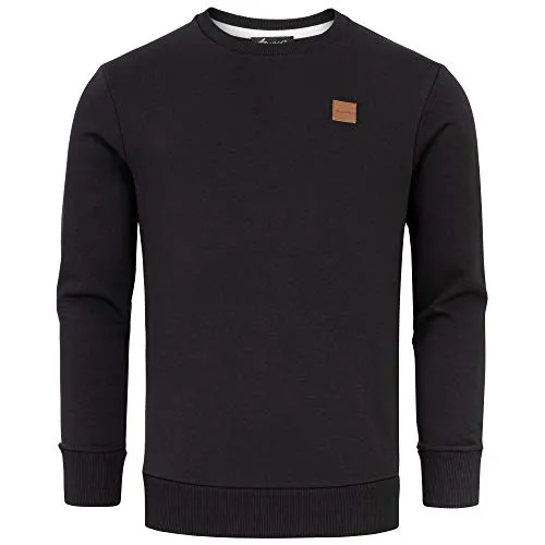 Amaci&Sons Herren Basic College Sweatjacke Pullover Hoodie Sweatshirt 4056 Schwarz M