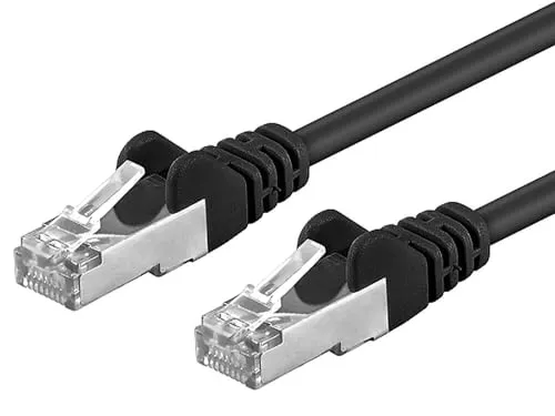 PremiumCord Netzwerkkabel, Ethernet, LAN & Patch Kabel CAT6a, 10Gbit/s, S/FTP PIMF Schirmung, AWG 26/7, 100% Cu, schnell flexibel und robust RJ45 kabel, schwarz, 5m