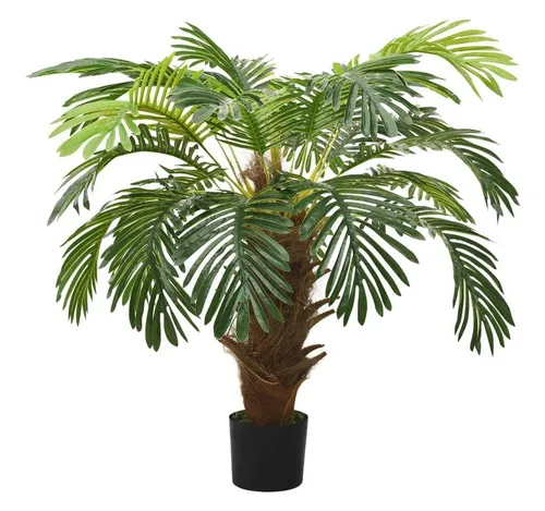 Kunstbaum Künstliche Palme Cycas mit Topf 90 cm - Künstliche Pflanzen, dekorativer Cycas für pflegeleichte Raumgestaltung, 90 cm hoch und immergrün.