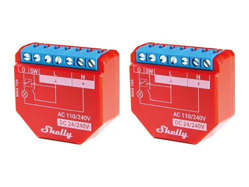 SHELLY WLAN-Schaltaktor Plus 1PM, 16 A, Bluetooth, 2 Stück - Sonstige Elektroinstallationsartikel mit präziser Leistungsmessung und Cloud-Datenspeicherung. Ideal zur Überwachung des Stromverbrauchs und zur Automatisierung von Geräten.