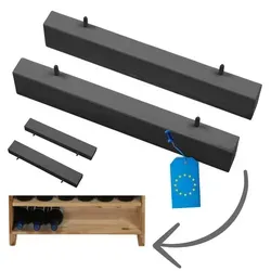 MODO24 Regalfüße, Weinregal Zubehör, Standfüße 2er Set, Regalerhöhung, Sockel, Weinschrank, Kellerregal, Massivholz, 5x3x30 cm, Grau, RW61 - Grau