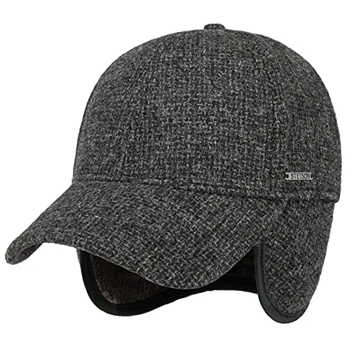 Stetson Vilson Wool Cap Gefüttert mit Baumwolle Herren Herbst Winter anthrazit S (54-55 cm)