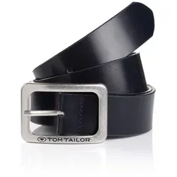 TOM TAILOR Ledergürtel TTEVE - Hochwertiger Ledergürtel in navy mit eckiger Dornschließe, ideal für stilvolle Outfits und eine Breite von 3,5 cm.