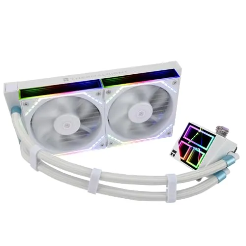 Thermalright Frozen Infinity 240 WHITE CPU-Flüssigkeitskühler,Doppel-PWM-Lüfter mit 2000 U/min,Desktop-CPU-Aio-Kühler,für AM4/AM5 und Intel LGA115X/1700/1851,Infinity Mirror PC-CPU-Wasserkühler