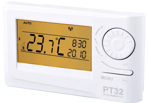 EB PT32 Raumthermostat, programmierbar mit Hintergrundbeleuchtung - Heizkörperthermostat mit 6 programmierbaren Temperaturen pro Tag und intuitiver Navigation. Optimalstart-Funktion für komfortable Heizsteuerung und Fernsteuerung per GSM möglich.