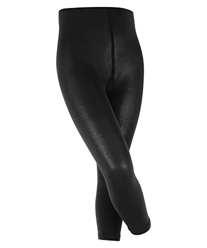 FALKE Unisex Kinder Leggings Cotton Touch K Le, Schwarz 3000 - Leggings für Mädchen aus nachhaltiger Bio-Baumwolle, hautsympathisch und mit elastischem Bündchen für optimalen Tragekomfort und Bewegungsfreiheit.