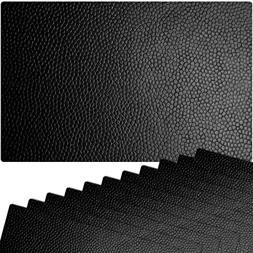 Tischsets 12er als abwaschbare Tischdeko - Platzsets Lederoptik schwarz als Tischuntersetzer - Platzdeckchen als Tischunterlage für Esstisch Wohnzimmer Tisch