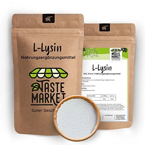 L-Lysin HCL Pulver | 99% rein ohne Zusatzstoffe | Vegan | Essentielle Aminosäure | Nahrungsergänzungsmittel 200 g