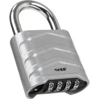 HMF 3508-09 Zahlenschloss Mit 4-Stelligem Code Aus Aluminiumlegierung 56x26x87 mm Sicherheits Schloss Silber