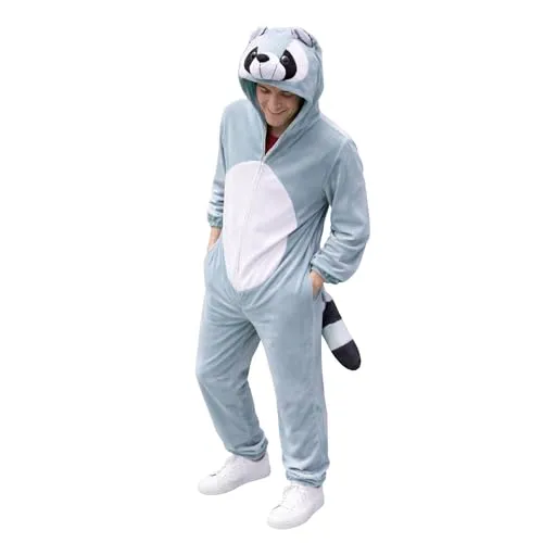 Ikumaal Waschbär-Kostüm, J21 L-XL, für Erwachsen-e Männer Frau-en, Wasch-bär Waschbär-en Kostüme Fasching Karneval Fasnacht Faschingskostüm-e Karnevalskostüm-e