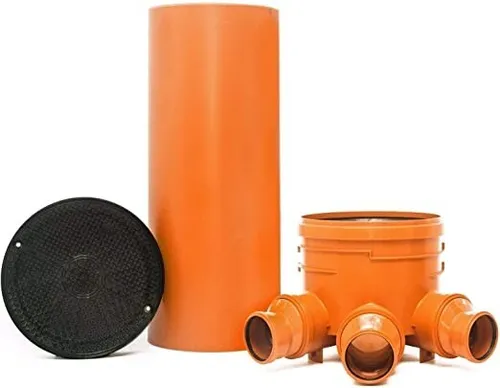 KG Schacht DN400/DN110 - Komplett SET - Kanal Entwässerung mit robustem Deckel, ideal für effektive Wasserableitung in Bauprojekten.