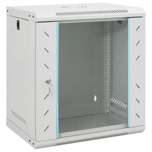 vidaXL 12U Wand Netzwerkschrank - Computer- & Server-Racks, robuster Serverschrank aus hochwertigem Stahl, abschließbar und ideal für die sichere Aufbewahrung von Netzwerkgeräten
