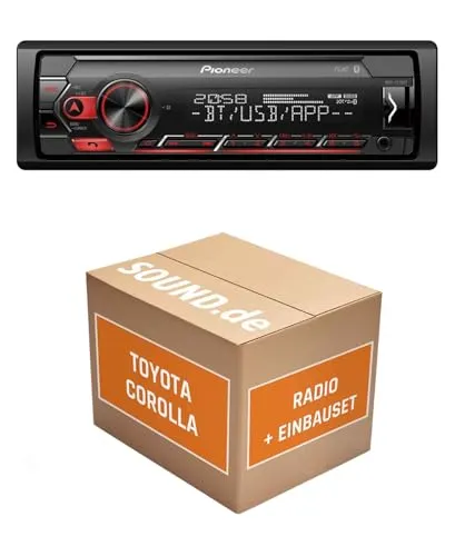 Autoradio Einbaupaket für Pioneer MVH-S320BT kompatibel mit Toyota Corolla E11 | Bluetooth USB