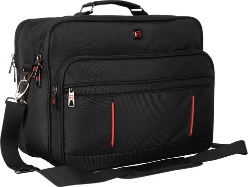 Enrico Benetti Umhängetasche XXL für Flugbegleiter - Robuste Umhängetasche mit gepolstertem Laptopfach und Trolleyhalterung, ideal für Arbeit, Freizeit und Reisen. Maße: 29cm x 39cm x 20cm, Volumen: ca. 22 Liter.