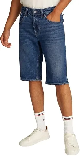 Tommy Jeans RONNIE SHORT Jeansshorts blau 31 - Herren-Shorts aus elastischem Denim, perfekt für lässige Sommerlooks und bequem im Tragen. Mit Eingrifftaschen und verdecktem Verschluss für einen cleanen Style.