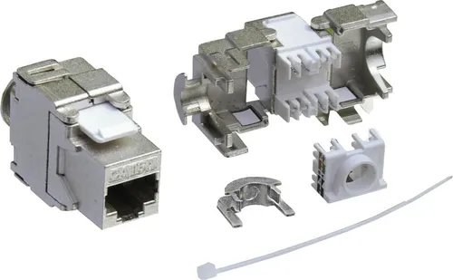 Profipatch Keystone Jack Modul Cat.6a RJ45 10 Gigabit STP werkzeuglos Netzwerk Adapter LAN