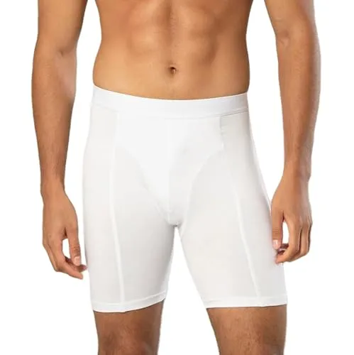 Erdem Herren, Lange Boxershorts, Premium Herrenunterwäsche, Boxershorts für Männer, Bequeme Unterwäsche Mann, Herren, Baumwolle, Elasthan, Atmungsaktiv, Weiß, 4XL
