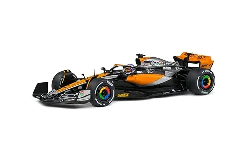 Solido 1:43 McLaren Britain GP O.Piastri - Die-cast Miniaturfahrzeug mit Kunststoffsockel, perfektes Geschenk für Sammler und Motorsport-Fans