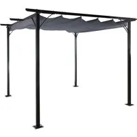 BERLINLODGE Pergola 232x300cm mit Schiebedach – stabil und modern - Stilvolle Pergola für den Garten mit robustem 6cm-Gestell und schiebbarem Dach. Ideal für entspannte Stunden im Freien und gefertigt aus langlebigem, pulverbeschichtetem Stahl.