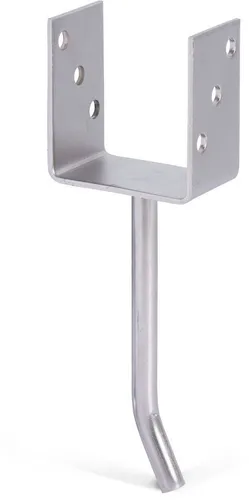 Produktbild Alberts U-Pfostenträger, zum Einbetonieren, mit Betonanker aus Rundstahl, Breite 91 mm, Länge Betonanker 200 mm