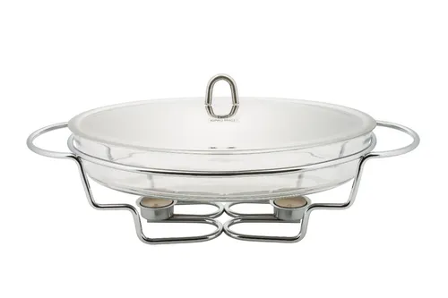 Kinghoff KH-1411 - Hitzebeständiger Tischwärmer 3,2L - Teekocher aus hitzebeständigem Borosilikatglas mit hochwertigem Edelstahlrahmen, ideal für Temperaturen von -25° bis +260° und perfekt für die stilvolle Präsentation von Speisen.