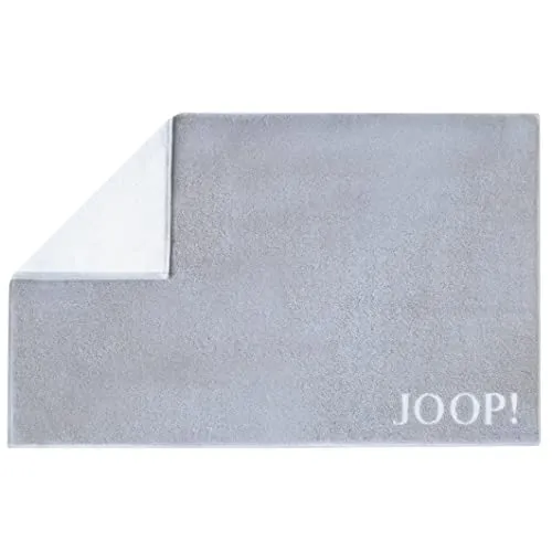 Joop! Badematten Classic Doubleface 1600 Silber-weiß 50x80 cm - Hochwertige Badematte in Silber-Weiß aus 100% Baumwolle, extra flauschig und saugstark. Pflegeleicht, waschbar bei 60°C, ideal für ein modernes Badezimmer.