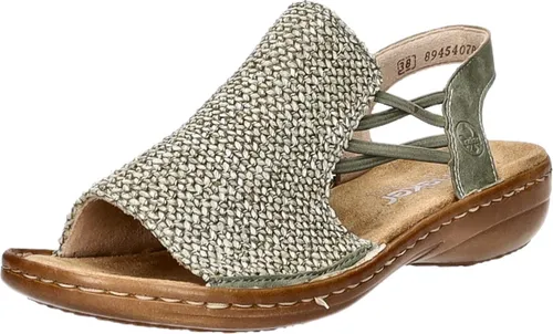 Rieker Damen 60843 Riemchensandalen, Grün, 41 EU - Wanderschuhe mit weicher Decksohle für optimalen Tragekomfort und stilvolles Design bei jedem Schritt.
