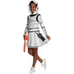 Rubie ́s Kostüm Star Wars - Stormtrooper Kostümkleid für Mädchen, Kapuzenkleid im Look Star Wars weiß 104
