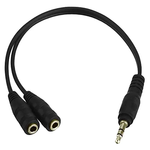 OcioDual Audio Splitter Kabel Y Adapter Aux Kopfhörer Klinken Male 3.5mm auf 2 Female Stecker Stereoton Schwarz für Handy PC MP3